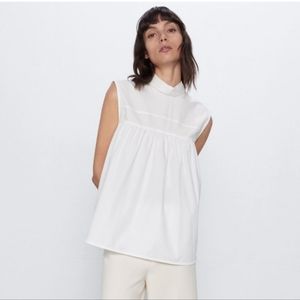 Zara tied sleeveless blouse